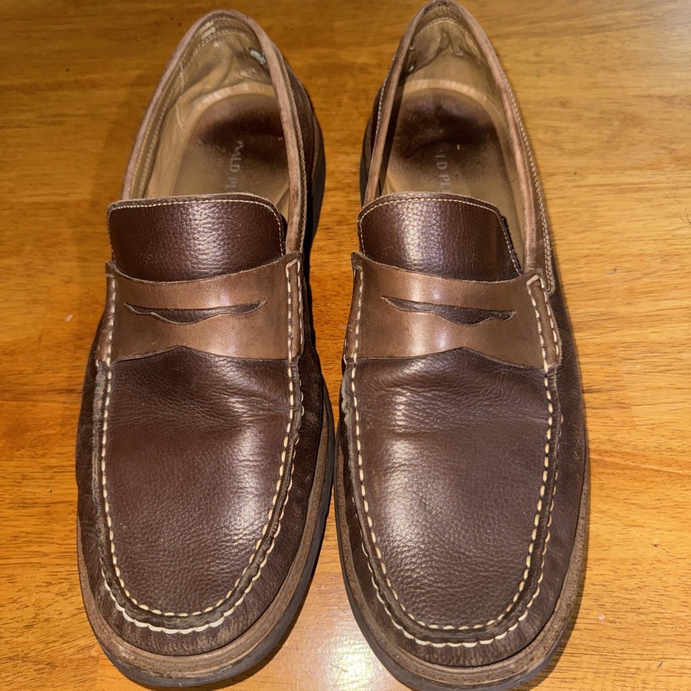 Donald J. Pliner Penny Loafer Mens 10m Brown Leather  Shoes Casual Soft Leather
